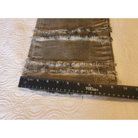 Valabasas Mens Jeans Size 40 Black Stacked Distressed Denim Flares - Picture 6 of 12